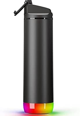 Hidrate Spark STEEL Smart Water Bottle, Tracks Water Intake & Glows to Remind You to Stay Hydrated - Straw Lid