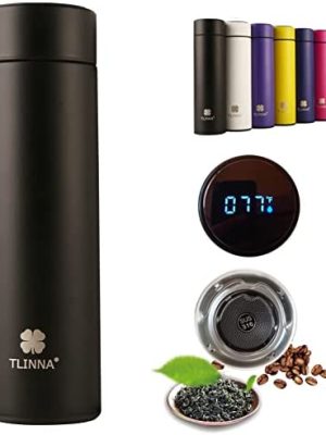 Coffee thermos,Coffee bottle,Tea Infuser Bottle,Smart Sports Water Bottle with LED Temperature Display,Double Wall Vacuum Insulated Water Bottle, Stay Hot for 24 Hrs,Cold for 24 Hrs